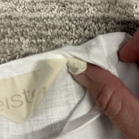 Reistor Top Womens Large 100% Hemp White Short Sleeve Vacation Resort Shirt - Picture 3 of 7